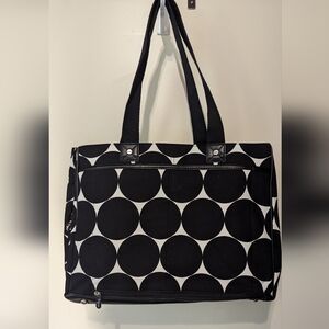 Thirty One Suite Success Tote 821A Big Dot White with Black Dots Exclusive NWOT